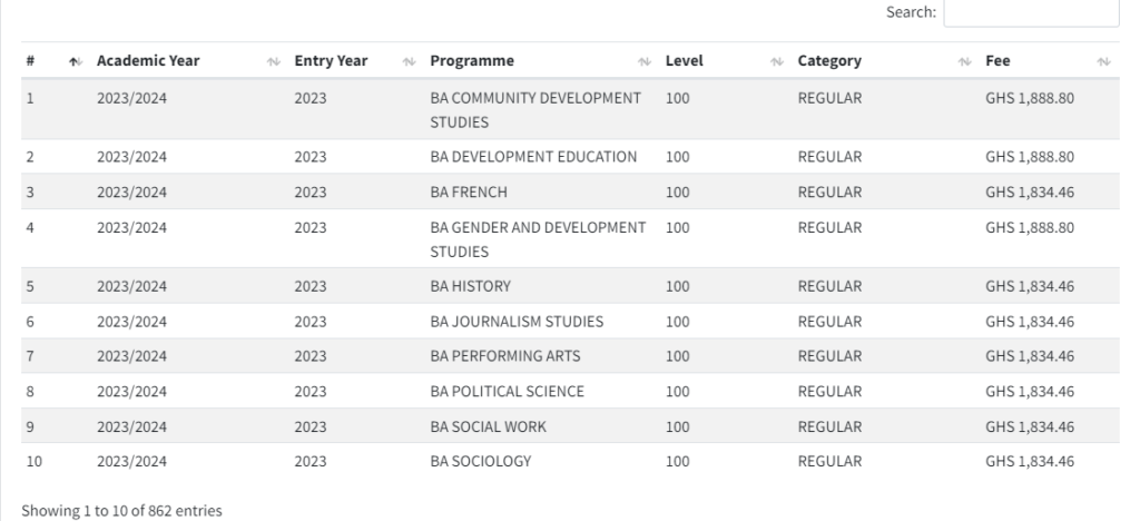 2024/2025 Fee Schedule